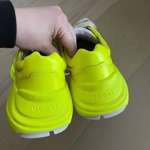 Gucci | Shoes | Gucci Neon Yellow Sneakers Mens Sz 45 Womens  display picture 1